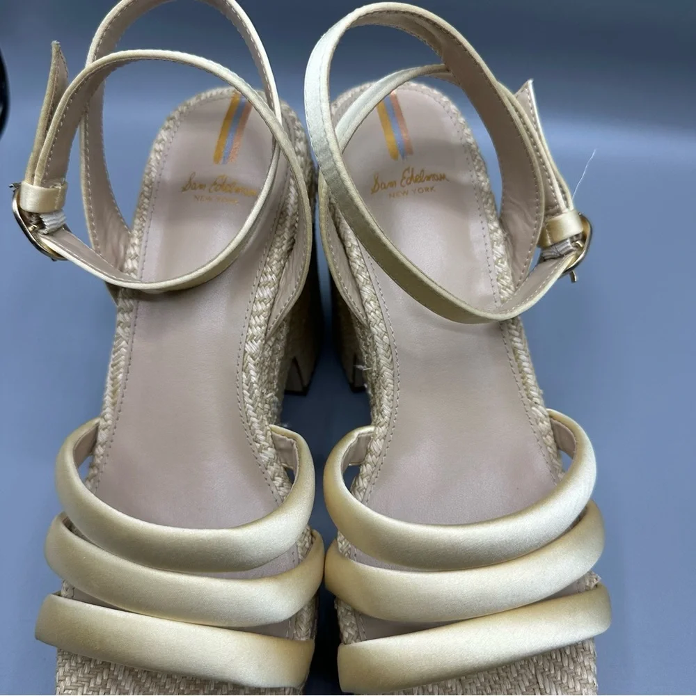 Sam Edelman Tibby Washed Lemon Plarform Wedge Sandal Women’s Size 10 M